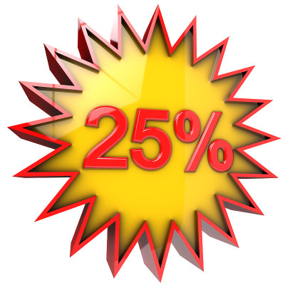 减去25%
