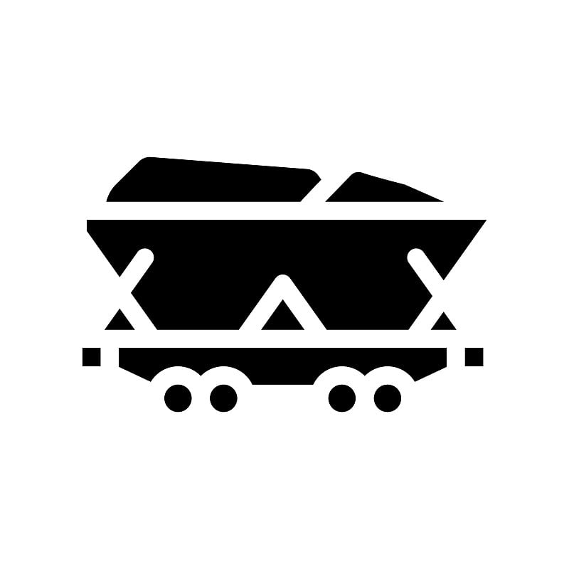 采矿煤符号图标向量符号插图