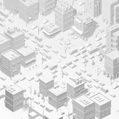 城市建筑背景街道。浅灰色色调。十字路口交通堵塞。高细节3d城市视图。汽车结束城镇全景城市景观。
