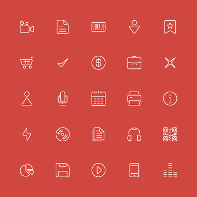 一组瘦图标。风格。向量ui, web，应用程序。
