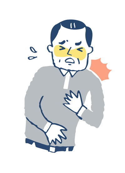 A man with a pain in the chest