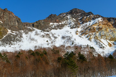 万代山的火山口壁