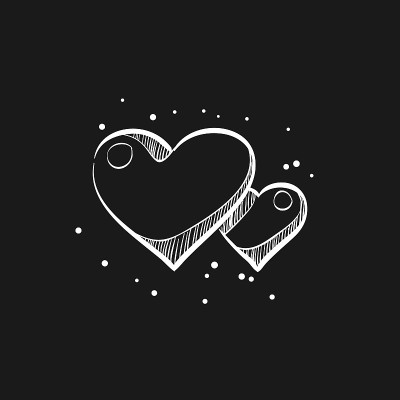 素描图标在黑色-爱的夫妇