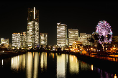 横滨，日本的一个旅游目的地。水户未来的冬季夜景。