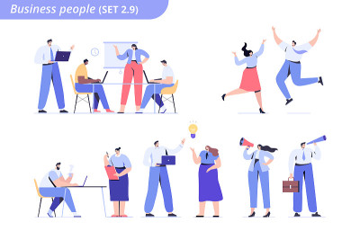 Business team vector set