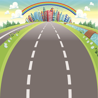通往城市的道路。