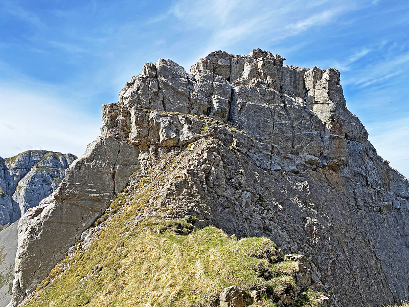 Alpine peak of Matthorn in the Swiss mountain rang