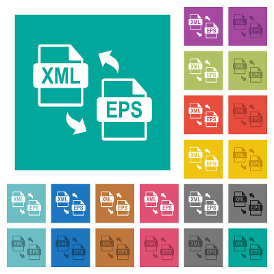 XML EPS文件转换方形平面多色图标