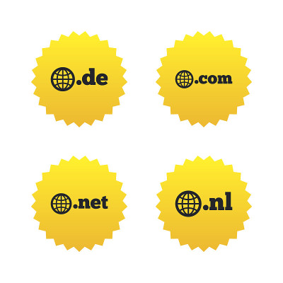 顶级域名的迹象。De, Com, Net和Nl。
