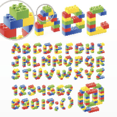 彩色砖玩具字体与数字