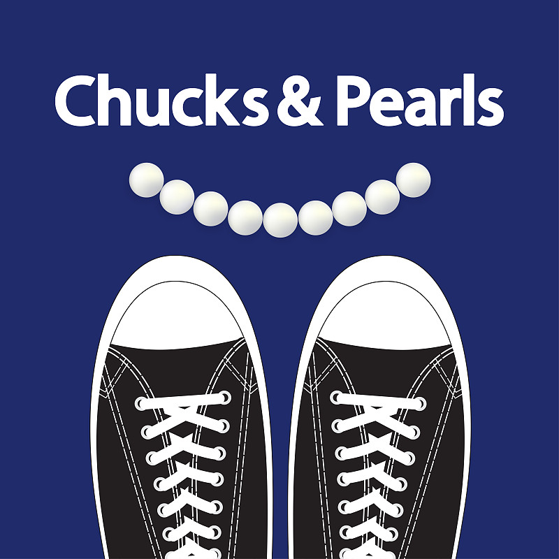 Chucks and pearls女性概念。