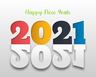 Happy new year 2021. 2021 Greetings card. abstract
