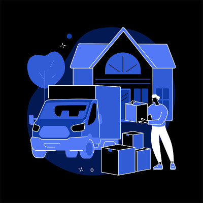 搬家服务抽象概念矢量插图。