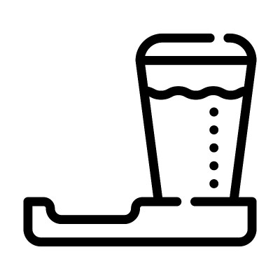 自动饮酒者的狗线图标矢量插图