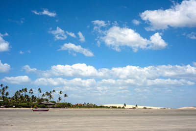 著名的沙丘和海滩Jericoacoara，塞阿拉州，巴西