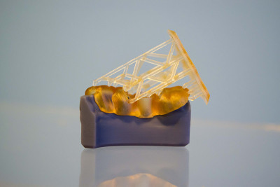 人的下巴打印在3d打印机光聚合物。