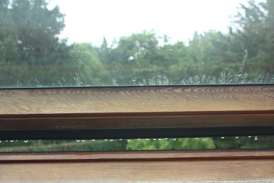 雨天屋顶窗户房子的花园