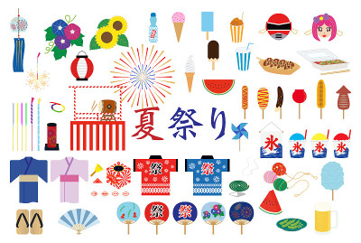 日本节日图标套装