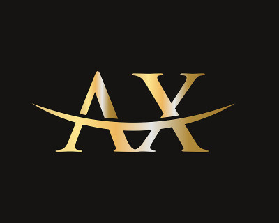 AX标志设计。初始AX字母标识设计矢量模板