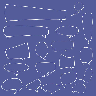 语音手绘气泡集。谈云素描插图