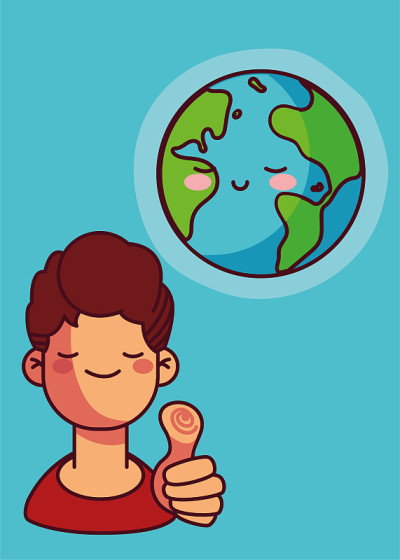 行星、地球和人类的卡片