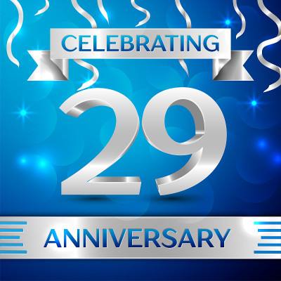 Twenty nine 29 Years Anniversary Celebration Desig