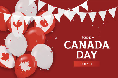 Happy canada national day greeting card.