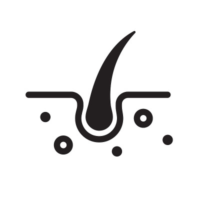头发图标。头发对人体皮肤的护理理念解决脱发问题。