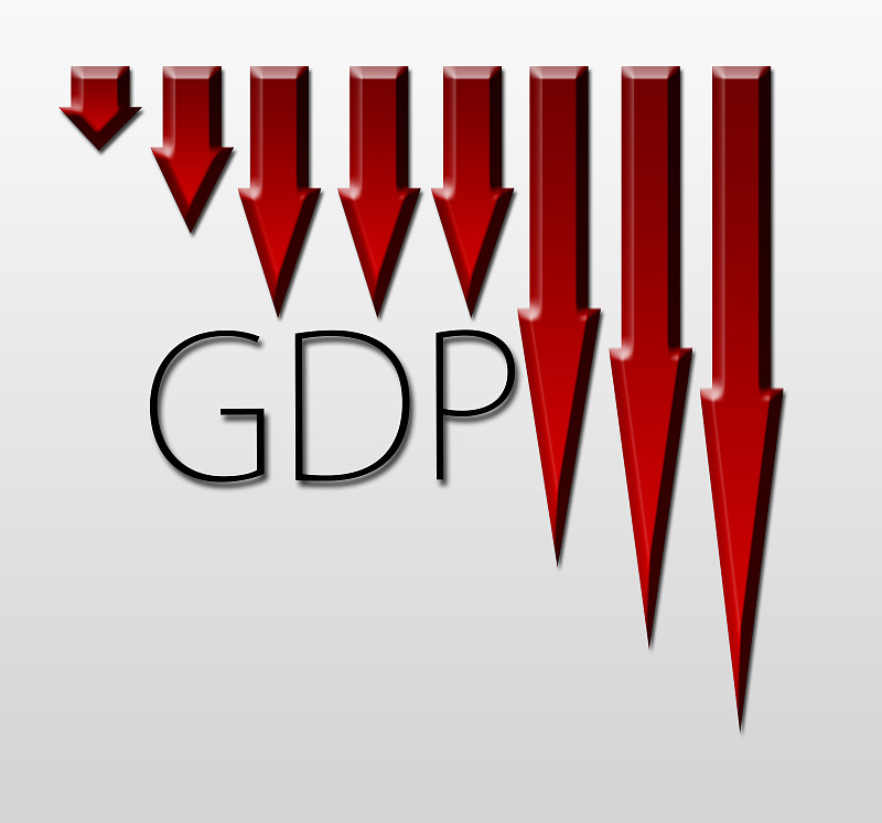 图表说明GDP下降，宏观经济指标概念