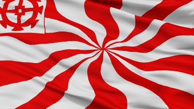 米路斯城旗，法国，特写视图