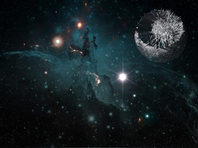行星和星系，科幻小说的壁纸。