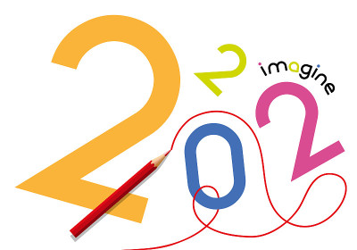 2022年的图形和创意贺卡。
