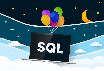 气球携带带有word SQL的笔记本电脑
