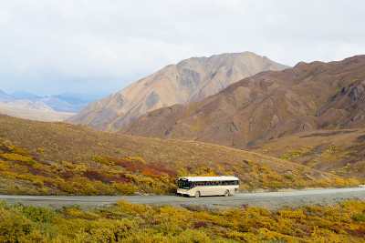 德纳里山与旅游巴士