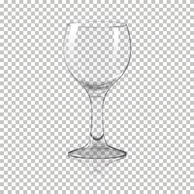 空白高透明照片现实孤立的葡萄酒杯与反射