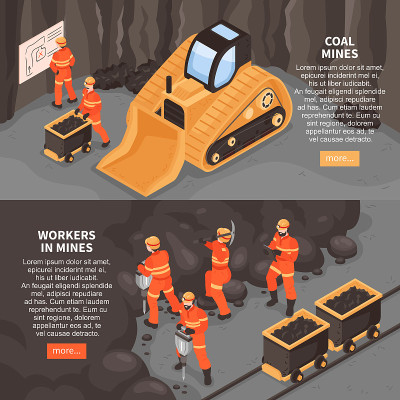 Miners Horizontal Banners Set