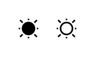 Sunlight icon representing light on the user inter