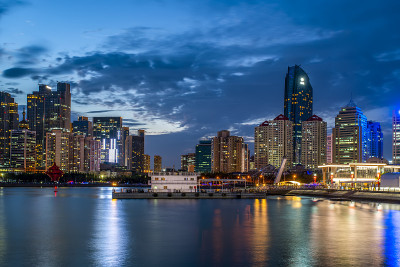 青岛城市建筑夜景