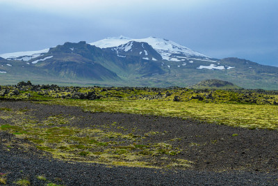景观和Snaefellsjokull火山