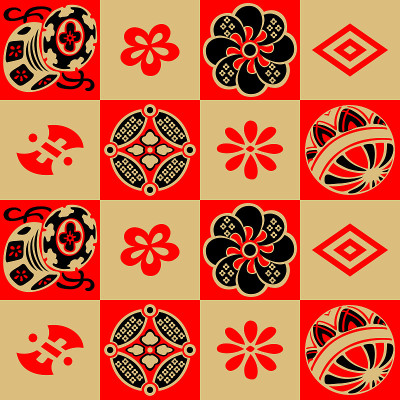 日本黄金东方无缝图案