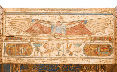 埃及象形文字在Medinet Habu神庙，卢克索，埃及