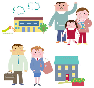 Childcare service and family set receiving childca