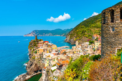 Vernazza全景，Cinque Terre，意大利