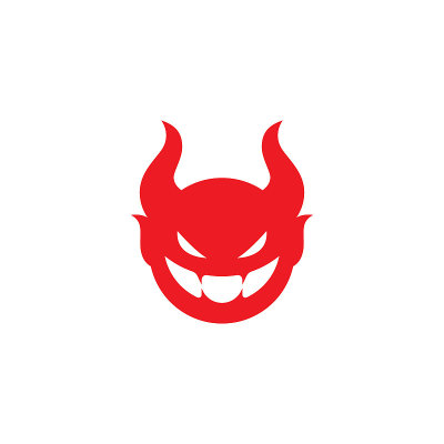 红色魔鬼标志矢量图标模板