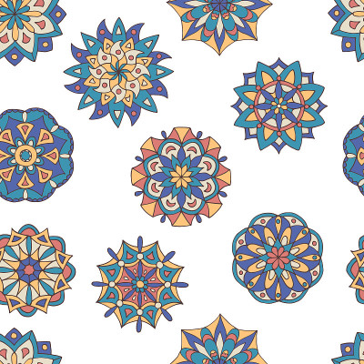 Abstract seamless mandala pattern