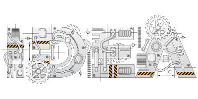 Industrial lettering.