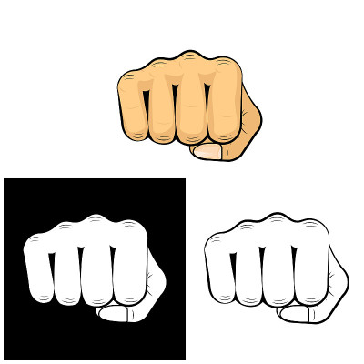 Punch hit shock blow strike fist孤立图标设计矢量插图