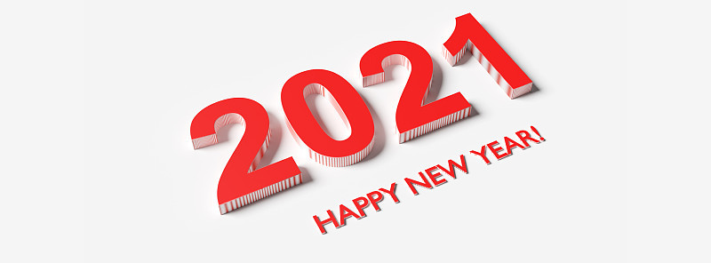 Happy New Year Background. Start in 2021. 3D illus
