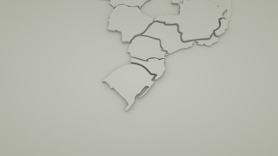 3D巴西地图与州