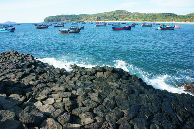 越南Ganh Da Dia，岩石，海洋，旅游，越南